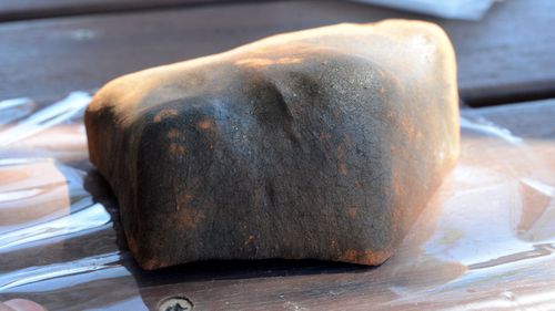 The brick-shaped meteorite.(AAP)