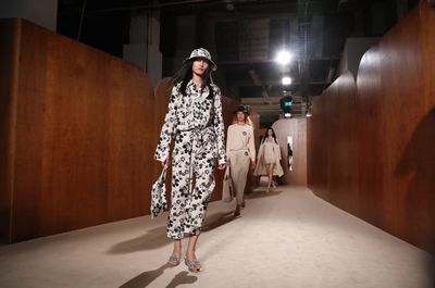 Models walk the runway at the Alexa Chung Ready to Wear Spring/Summer 2019 collection show during LFW.