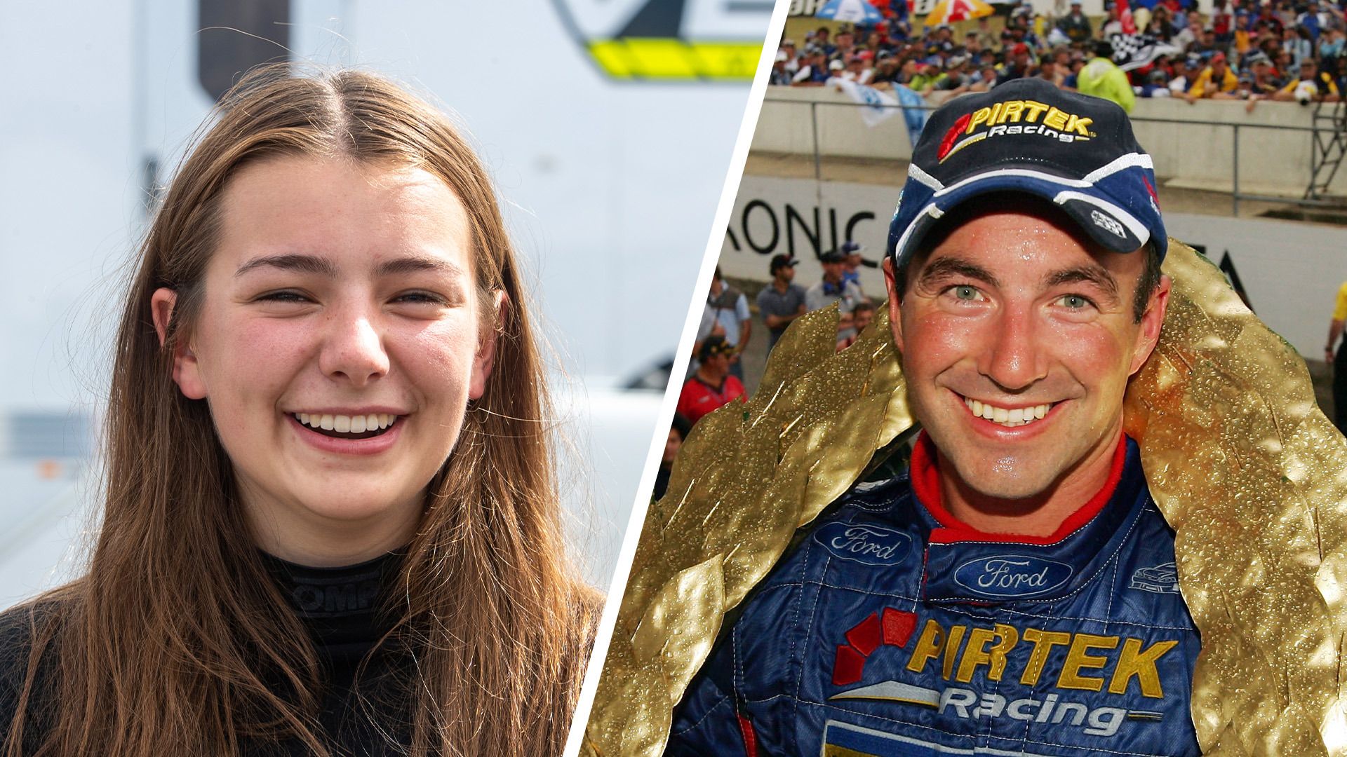 Tabitha Ambrose (left) and her father Marcos Ambrose pictured in 2005.