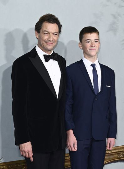 Dominic West and son Senan West (who plays Prince William) attend "The Crown" Season 5 World Premiere at Theatre Royal Drury Lane on November 08, 2022 in London