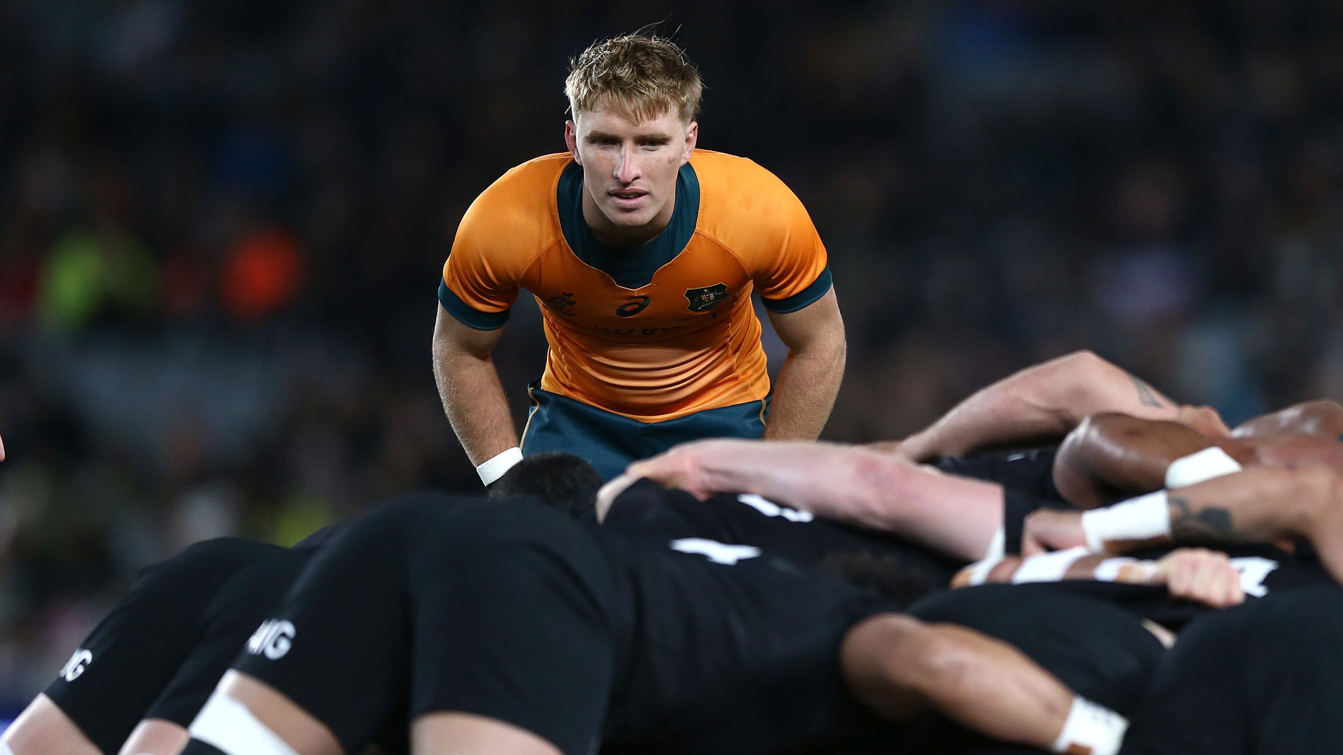 Tate McDermott of the Wallabies at Eden Park.