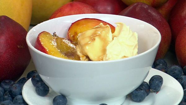 Grilled nectarines with marsala syrup