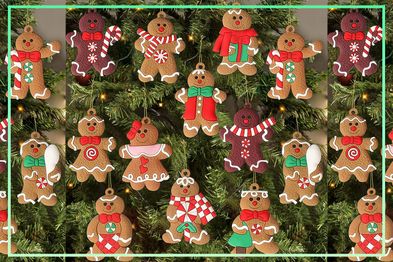 9PR: Gingerbread Christmas Tree Ornaments, 12-Pack