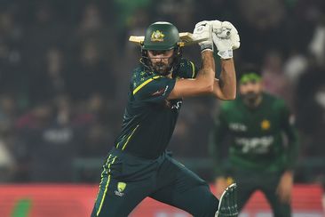 Matt Short bats during the T20 International match between Pakistan and Australia.