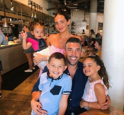 Braith Anasta out and about with partner Rachael and children