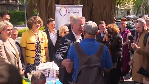 Mr Foley was confronted by a protester.