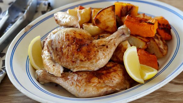 Roast chicken and vegetables