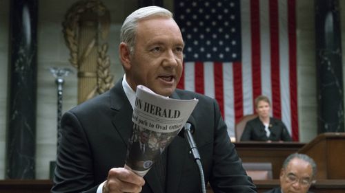 Spacey as Frank Underwood in House of Cards. (Supplied)
