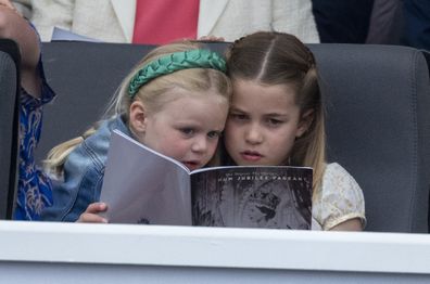 Lena Tindall and Princess Charlotte cozy up during the Platinum Pageant for the Queen's Jubilee.