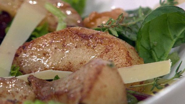 Spiced pear and parmesan salad