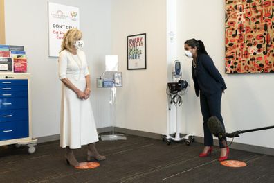 Dr. Jill Biden at the Whitman-Walker Health. (AP Photo/Jacquelyn Martin, Pool)