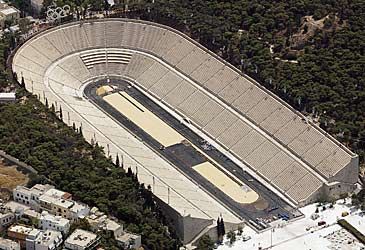 Panathenaic Stadium is the only stadium in the world made from which material?