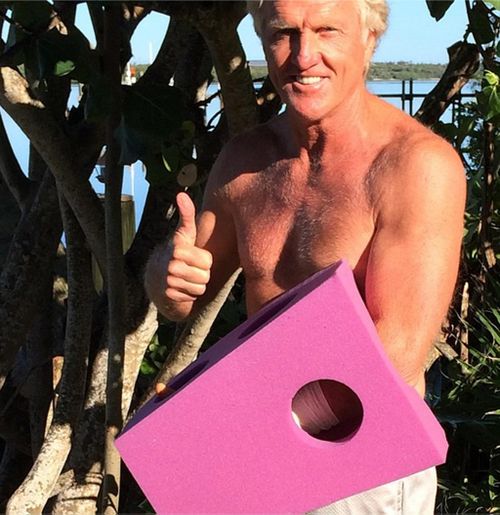 Greg Norman shows off new 'fashion statement' after chainsaw accident