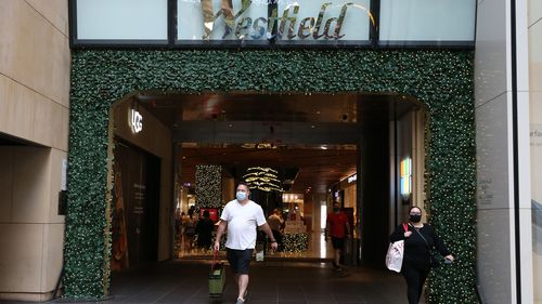 Shoppers in Sydney on Christmas Eve