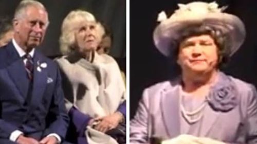 Prince Charles cringes through drag queen act