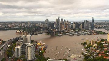 Sydney Harbour brown nsw floods storms wild weather nsw