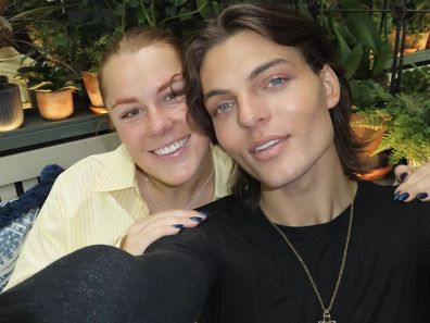 Damian Hurley and Brooke Warne