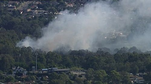 A fire in Lansvale threatened multiple suburban homes. (9News)