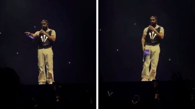 Drake catching book fan threw at him during concert