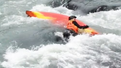 Daniel Hartung lost control of his kayak.