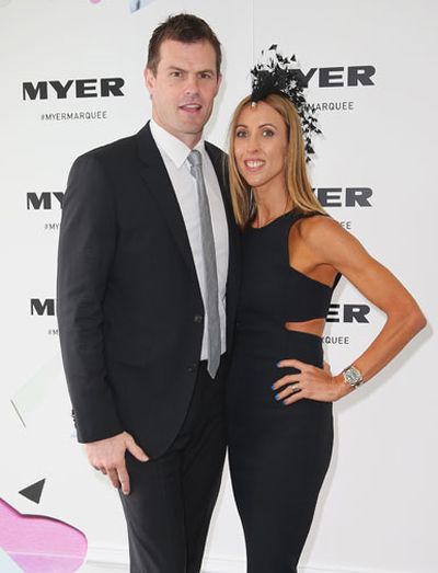 Former AFL star and commentator Luke Darcy and his wife Rebecca. (Getty)