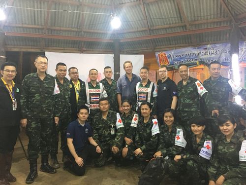 The medical team who worked in the rescue of 12 Thai boys who were stuck in an underground cave with their soccer coach.
