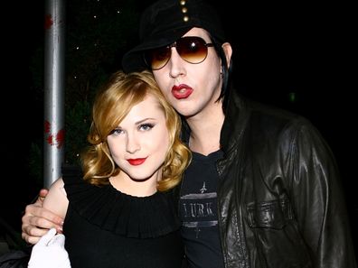 Actress Evan Rachel Wood and musician Marilyn Manson arrive for the after party for a special screening of "Across The Universe" at Bette on September 13, 2007 in New York City. 
