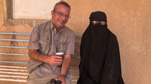 Filmmaker Alan Duncan with Naveen, who has since been rescued from the camp.