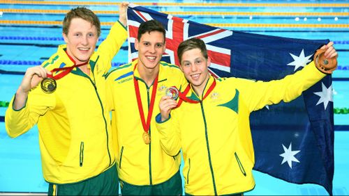 Swimmer Mitch Larkin leads all-Australian podium in 200m backstroke final