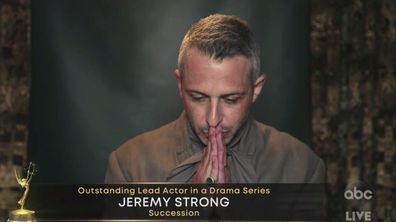 Jeremy Strong wins Best Lead Actor in a Drama Series for Succession at the Emmys.