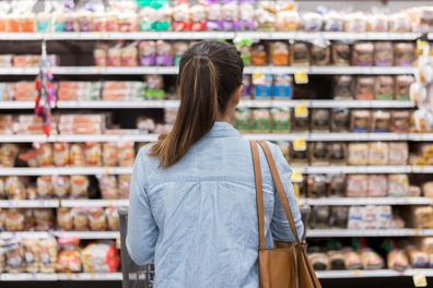 Bread supermarket shelf