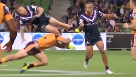 Matt Lodge takes out Cameron Munster.