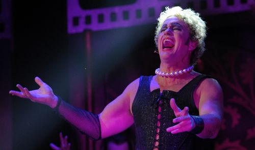 Craig McLachlan as Frank N Furter in the Rock Horror Picture Show in 2014. (AAP)