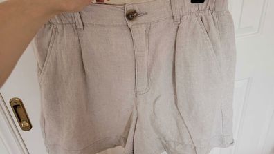 Linen shorts after stain removal