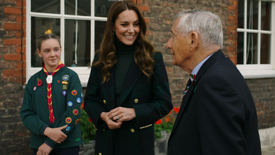 Kate Middleton, Duchess of Cambridge, Cub Scout Emily Edge, Italy Star veteran Colonel David Blum OBE 