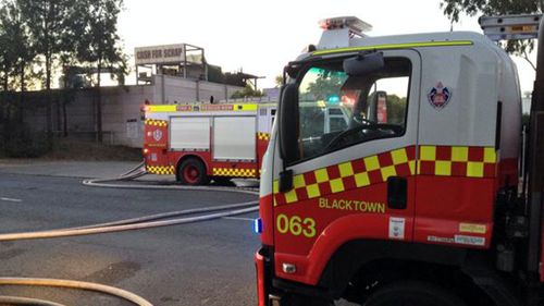 Firefighters suspect the blaze may have started underneath a hydraulics machine. (NSW Fire and Rescue)