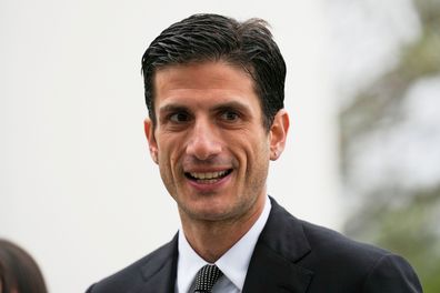 FILE - Jack Schlossberg arrives at the JFK Library in Boston on May 4, 2025. (AP Photo/Robert F. Bukaty, File)