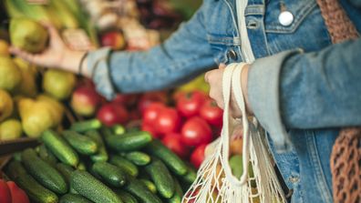 Woman shopping for groceries at the supermarket