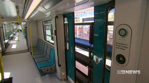 Inside one of the Sydney Metro trains.