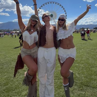Sophia Begg (SophaDopha), Karla Poot and Bailey White at Coachella, Saturday, April 11 2026