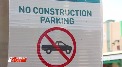 A 'no construction parking' sign in Melbourne's east.