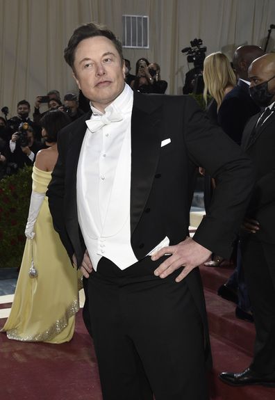 Elon Musk attends The Metropolitan Museum of Art's Costume Institute benefit gala celebrating the opening of the "In America: An Anthology of Fashion" exhibition on Monday, May 2, 2022, in New York. (Photo by Evan Agostini/Invision/AP)