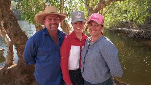 Tick and Kate Everett with their daughter Meg. The Everetts have spoken exclusively with A Current Affair's Tracy Grimshaw about the loss of their daughter on her 15th birthday. (9NEWS)