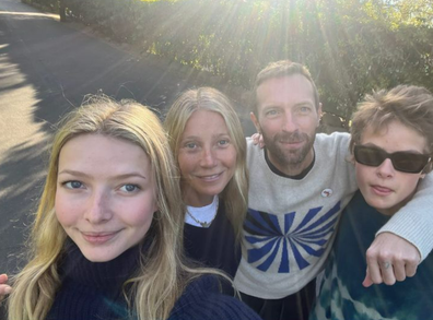 Gwyneth Paltrow and ex Chris Martin with kids Apple and Moses Martin