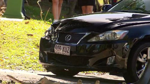 The Lexus is believed to have been stolen. Picture: 9NEWS