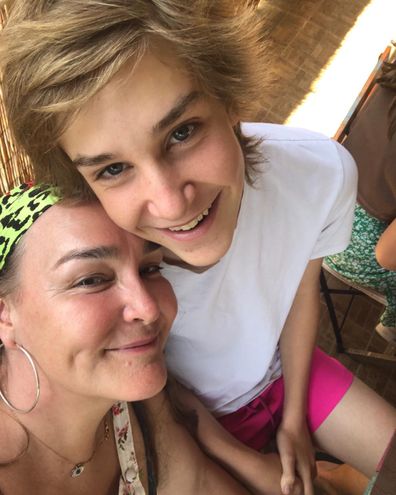 Kate Langbroek and her son Lewis.