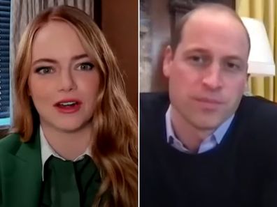 Emma Stone and Prince William on video call