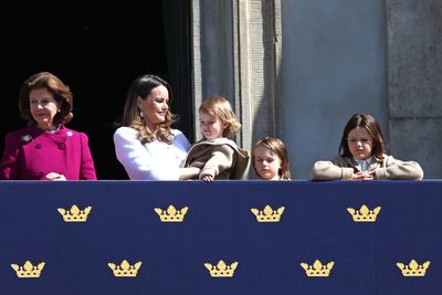 Queen Silvia with Princess Sofia and her sons