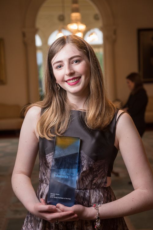 Georgie Stone has been announced as the winner of Victoria's Young Australian of the Year award. (AAP)
