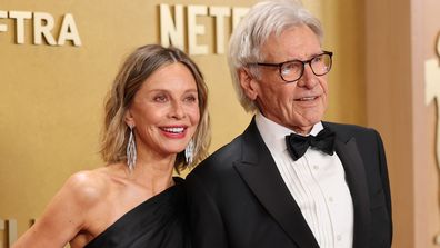 Calista Flockhart and Harrison Ford attend the 32nd Annual Actor Awards at Shrine Auditorium and Expo Hall on March 01, 2026 in Los Angeles, California. 